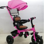 Tricikl sa tendom i kožnim sedištem roze